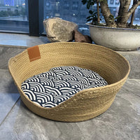 Handwoven Cat Bed with Cooling Features for Pets